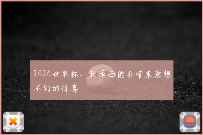 2026世界杯,新泽西能否带来意想不到的惊喜